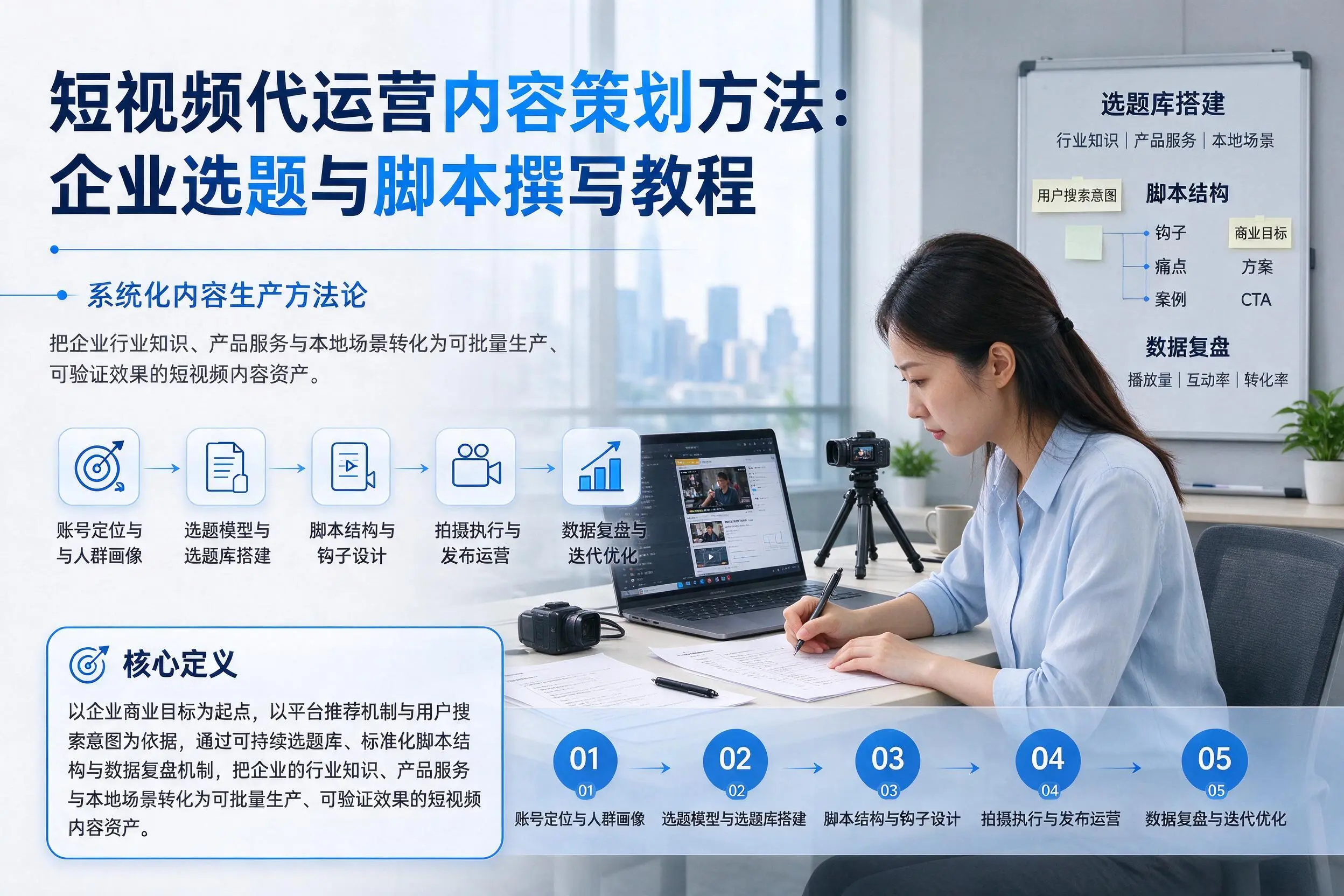 短视频代运营内容策划方法：澄迈企业选题与脚本撰写教程