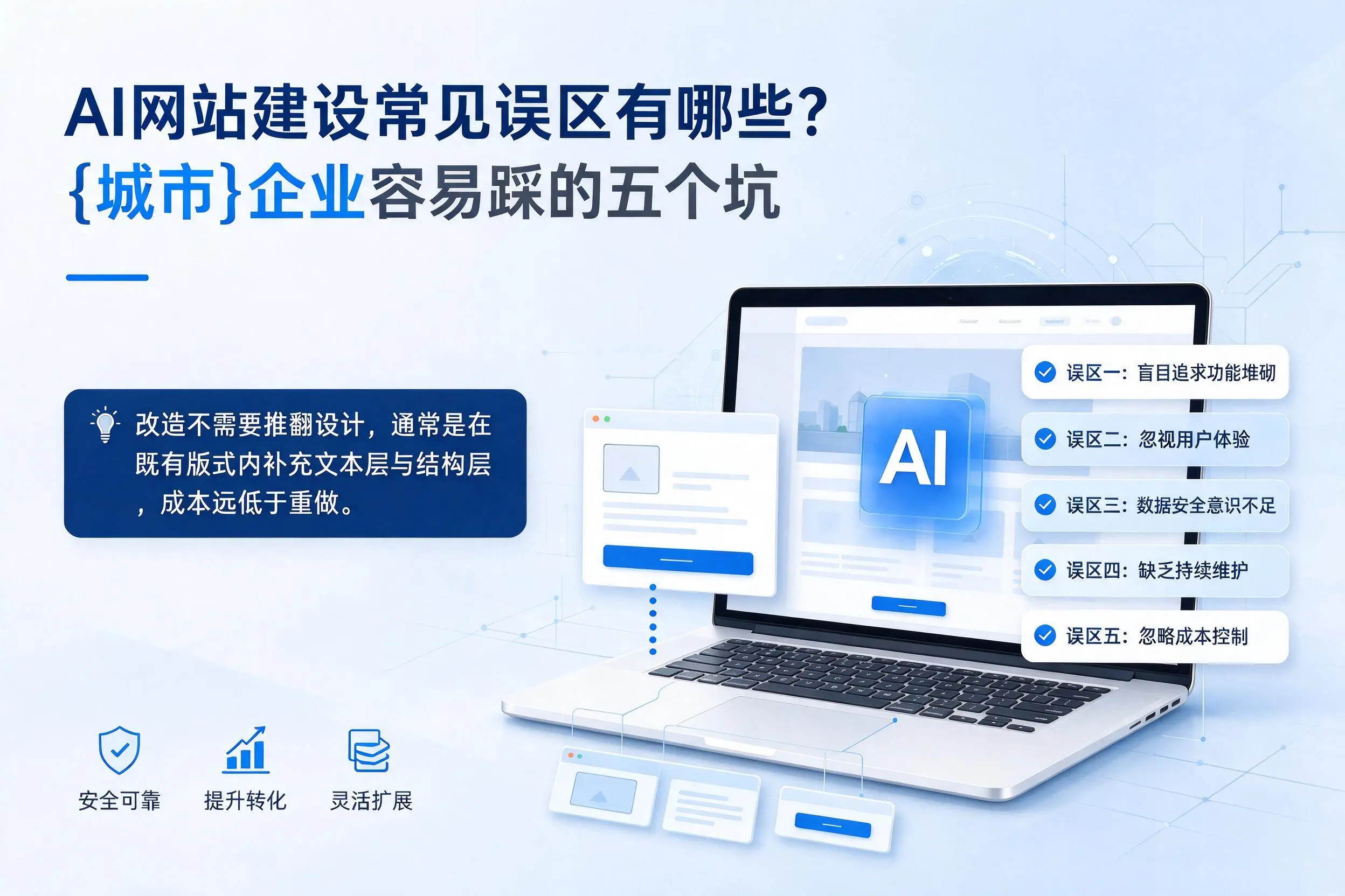 AI网站建设常见误区有哪些？澄迈企业容易踩的五个坑