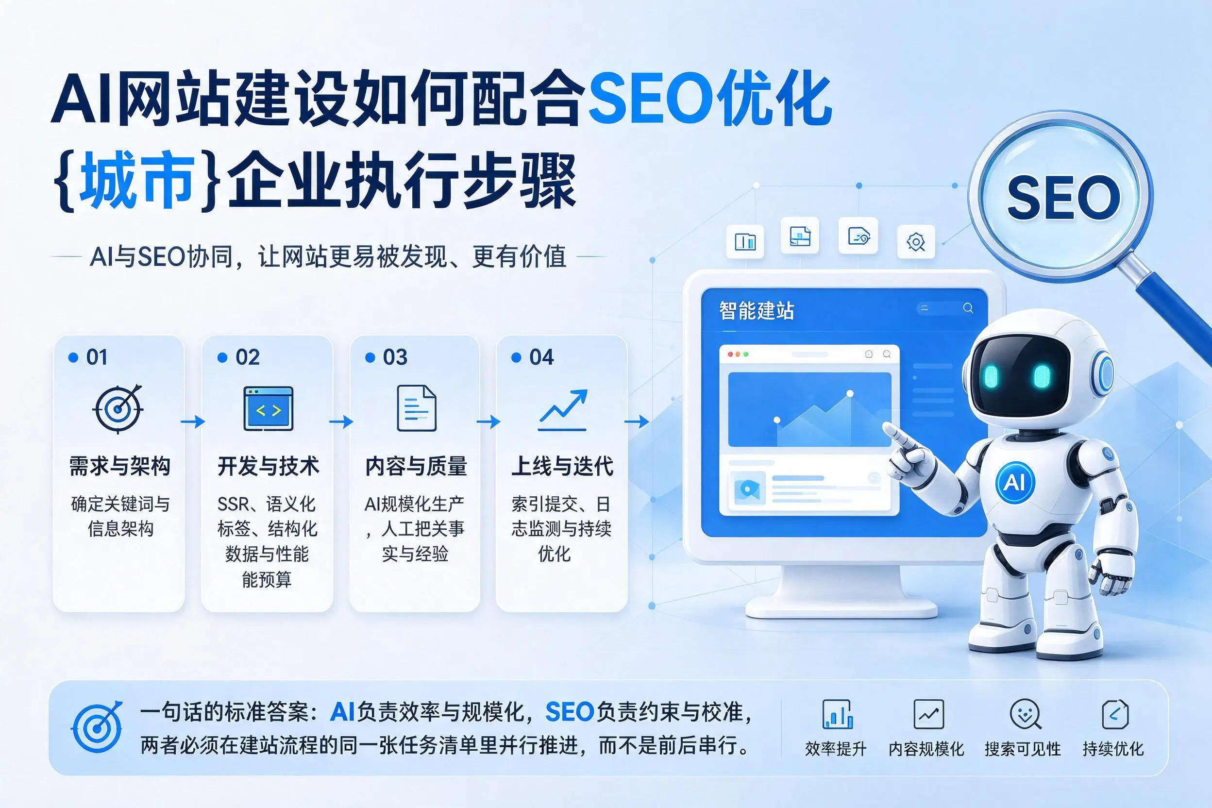 AI网站建设如何配合SEO优化，澄迈企业执行步骤