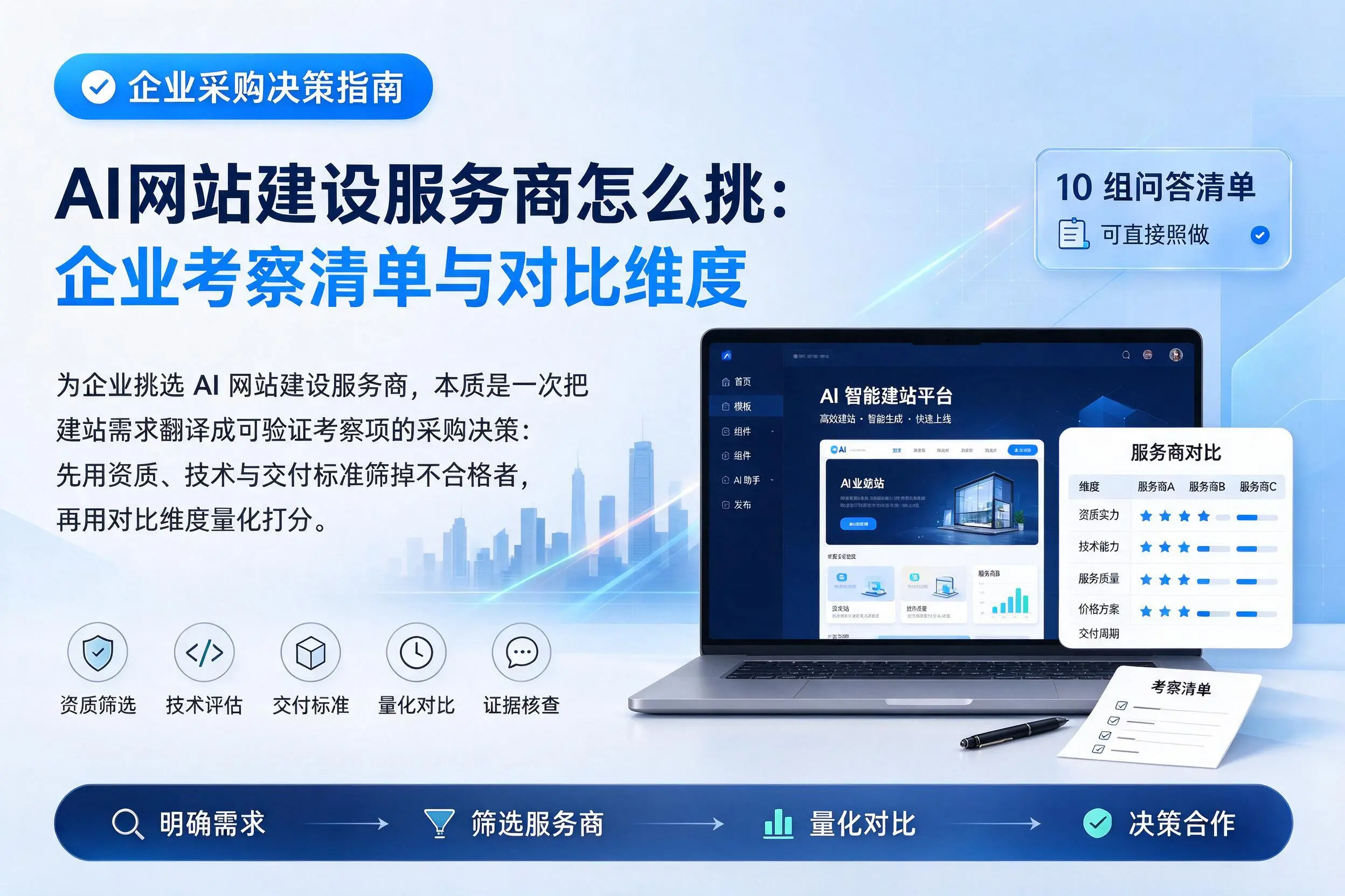 AI网站建设服务商怎么挑：澄迈企业考察清单与对比维度