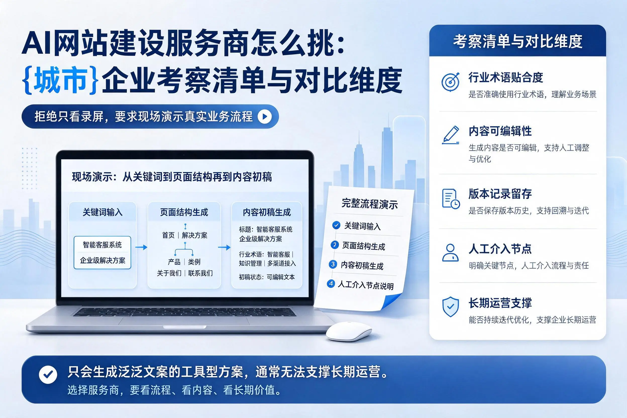 AI网站建设服务商怎么挑：澄迈企业考察清单与对比维度