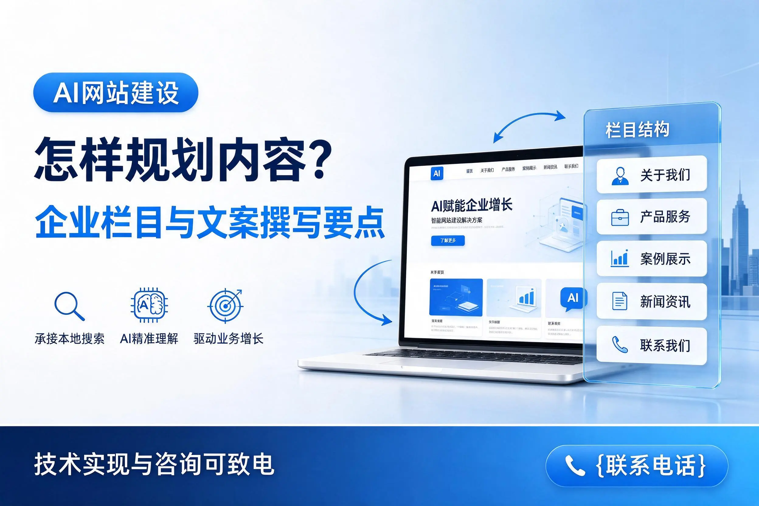 AI网站建设怎样规划内容?澄迈企业栏目与文案撰写要点