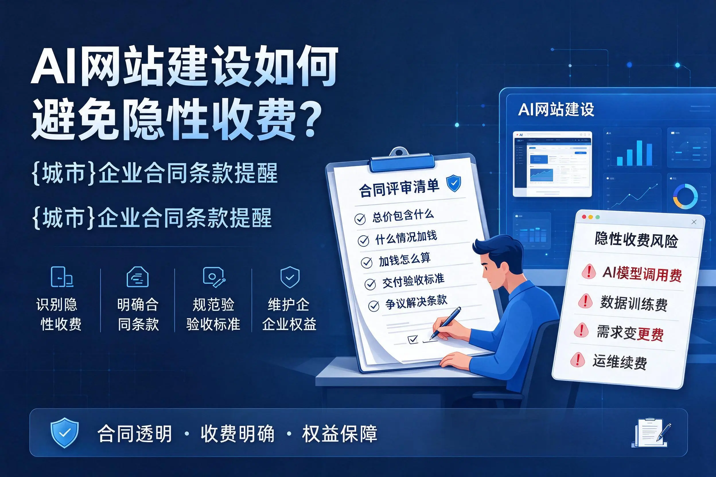 AI网站建设如何避免隐性收费?澄迈企业合同条款提醒