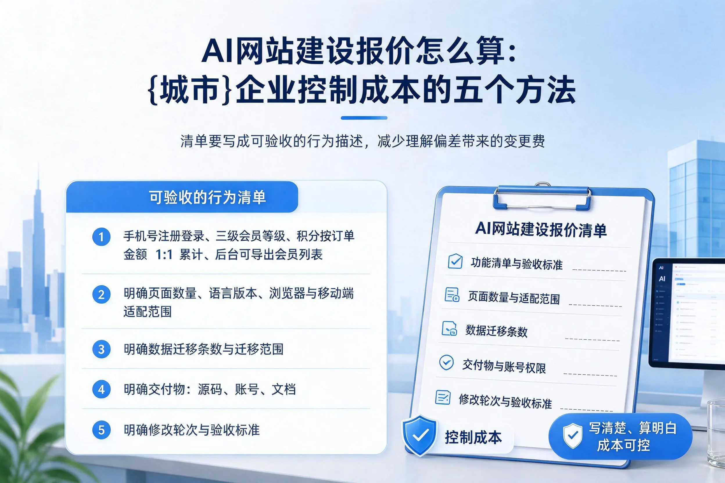 AI网站建设报价怎么算：澄迈企业控制成本的五个方法